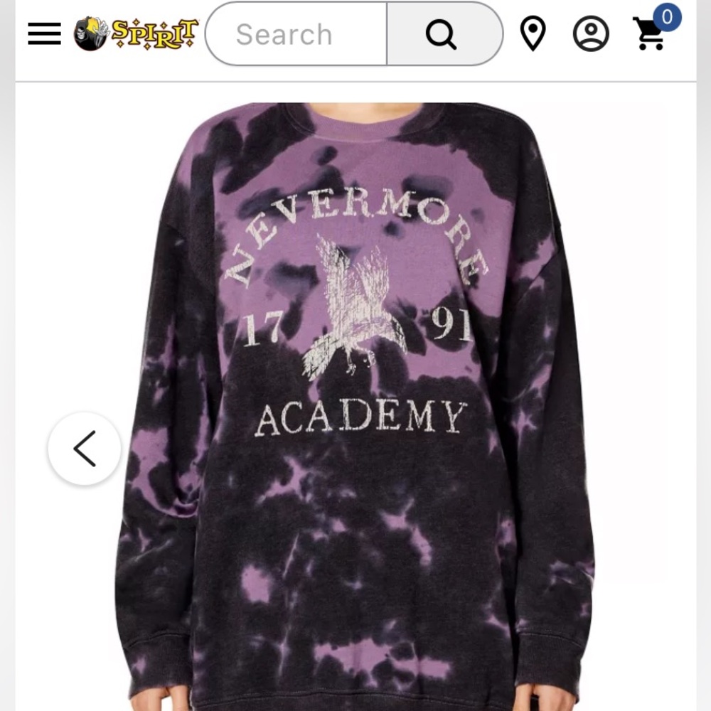 Nevermore Academy Crewneck - Adult Small - NEW